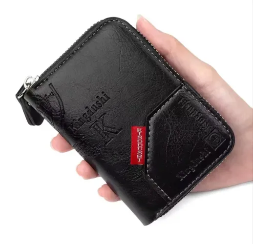 Carteira Masculina Slim Vintage em Couro Pu