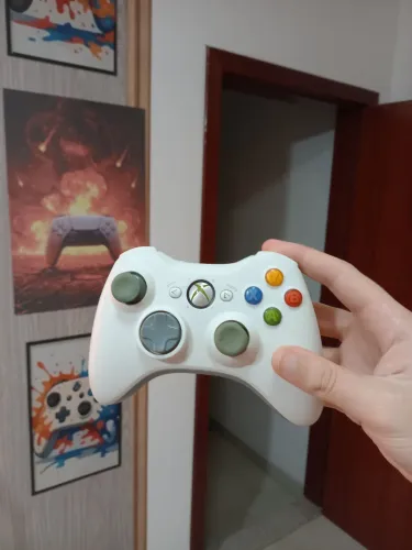 Controle Xbox 360 Branco Original Arcade À Pilha Funcionando