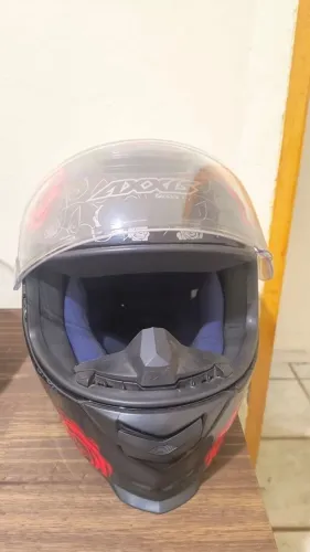 Capacete Axxis Eagle Flowers 57/58 - Preto/Rosa - Seminovo