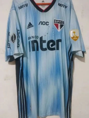 camisa são paulo fc 2019 2xl patch libertadores 