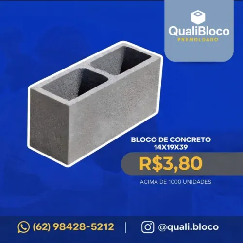 Bloco de concreto vazado 14x19x39