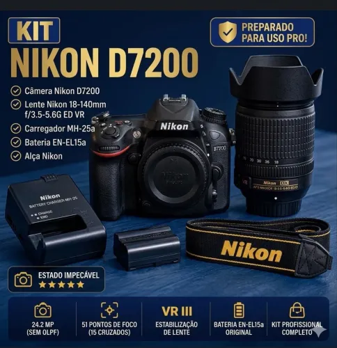 Nikon D7200 Lente 18-140mm 5.6