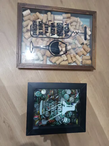 Porta rolha e porta tampinha de garrafa 