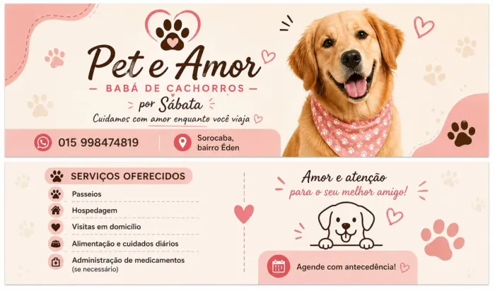 Babá de PET, hotel para cachorro. 