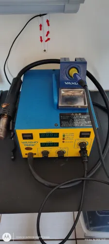 Máquina de solda com soprador
