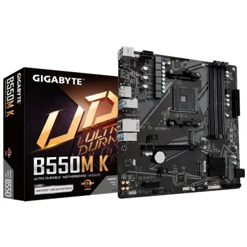 Placa Mãe Gigabyte B550M K, Chipset B550, AMD AM4, mATX, DDR4-Loja Fs Informática