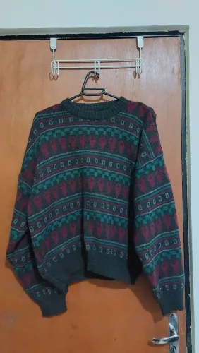 Suéter Vintage Tricô Estampado