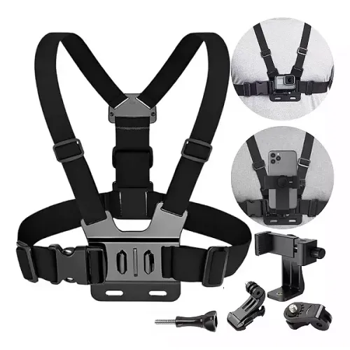 Suporte de Peito Cinta Peitoral Para Câmera Go Pro e Celular - It-Blue 