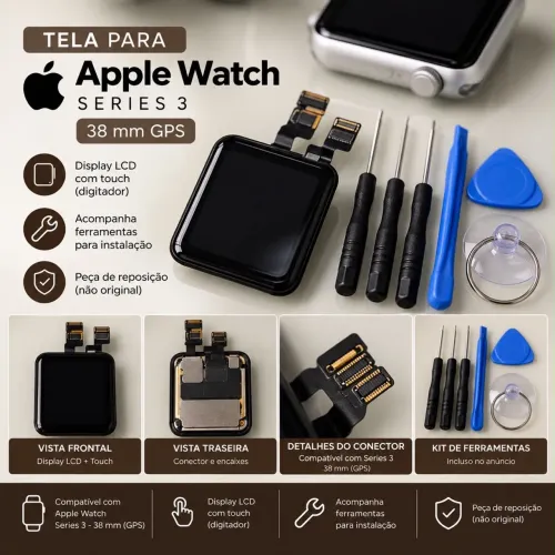 Tela Display LCD Touch Apple Watch Series 3 GPS + Ferramentas