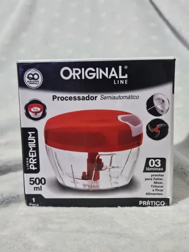 Processador de Alimentos Triturador 3 lâminas 500ml Alho, Legumes, Verduras -