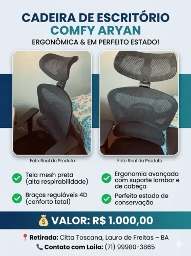 Cadeira ergonômica comfy Aryan