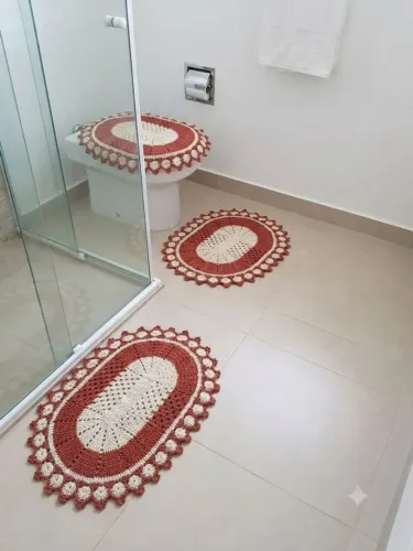 Jogo de banheiro de crochê com 3 peças