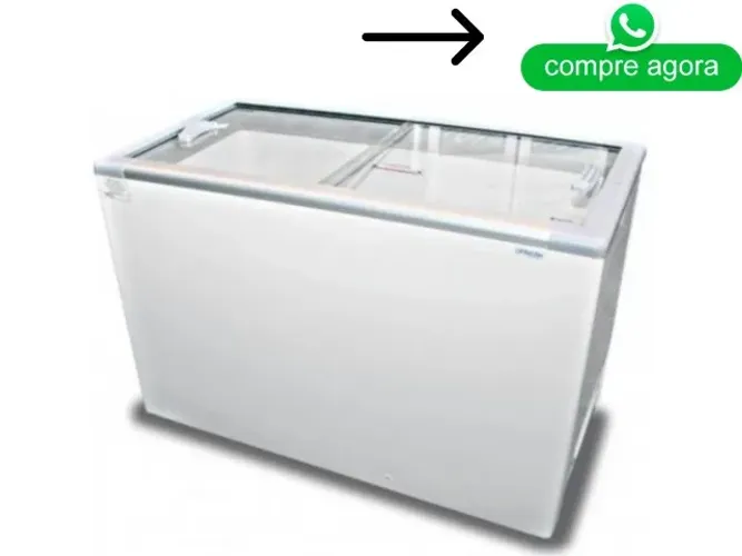 Freezer Horizontal Tampa de Vidro 411L Fricon