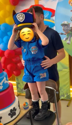 Fantasia infantil chase patrulha canina macacão azul e chapéu