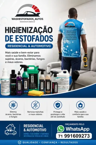 Higienização de estofados residencial e automotivo