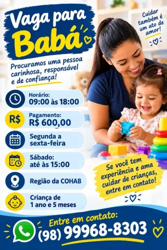 Estamos contratando Babá 
