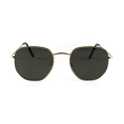 Óculos de Sol Clássico Hexagonal Harbor Green Gold - Elegância e Estilo