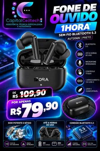 Fone Bluetooth sem fio