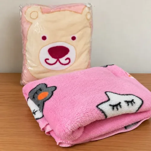 Kit Manta Hazime + Cobertor Zoo Baby Menina | Enxoval de Bebê