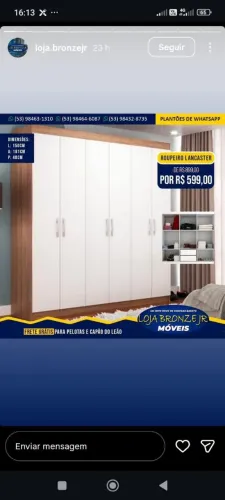 Guarda roupa usado menos de 1 mês