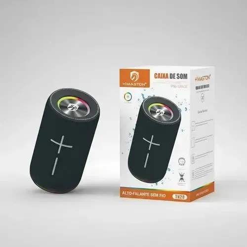 Caixa De Som 8w Rms Bluetooth Resistente A Agua Com Led