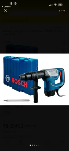 Martelo de demolição Bosch Gsh 500 1100w 7,5 Jouls e estojo azul