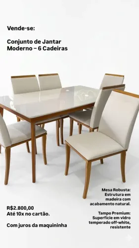 Mesa de jantar 6 lugares