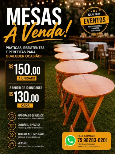 Mesa Bistrô para Eventos e Festas | Atacado e Varejo