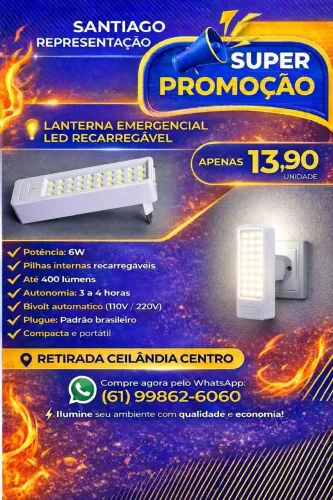 Luminária de emergência compacta 