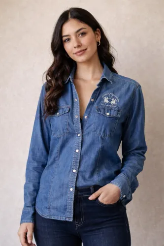 Camisa JEANS feminina La Martina original- TM /M