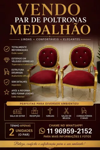 cadeiras modelo medalhão