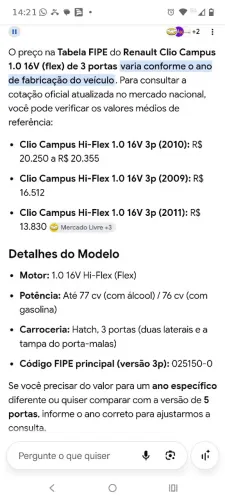 Renault Clio Campus Hi-flex 1.0 16V 3P 2010