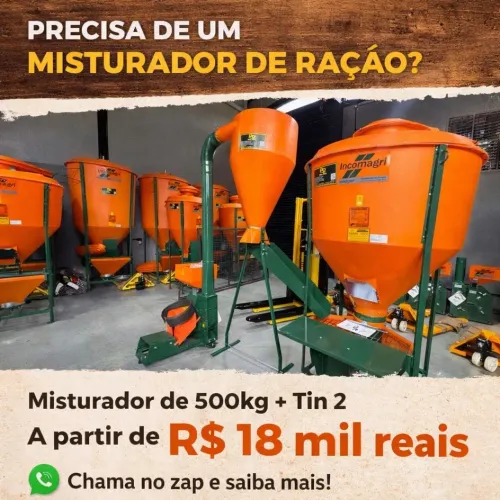 500kg, fabrique sua ração, para cria, recria, ordenha e engorda,