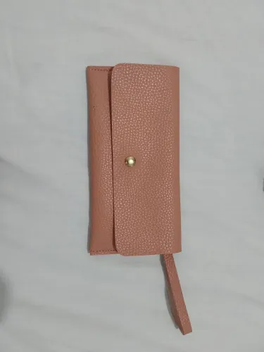 Carteira de couro rosa