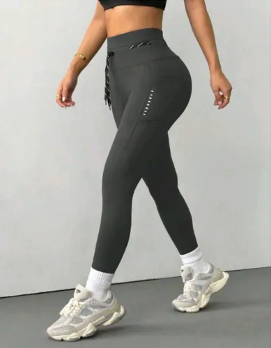 Legging suplex com bolso e cordão
