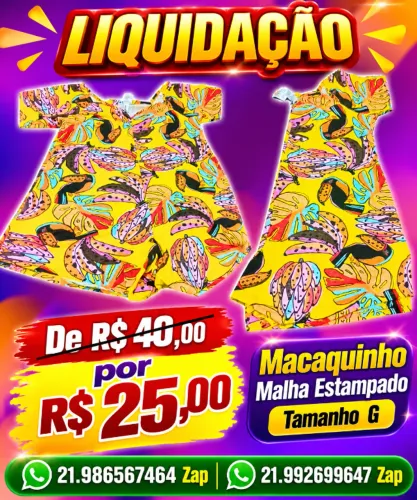 Macaquinho  Malha  Estampado 