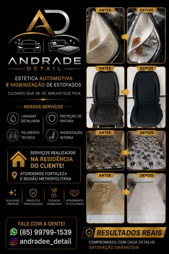 Higienização de estofados e estética automotiva 