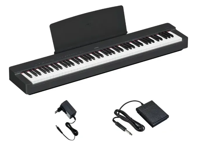Piano digital Yamaha P Series P-225 preto com acabamento preto/fosco 88 chaves