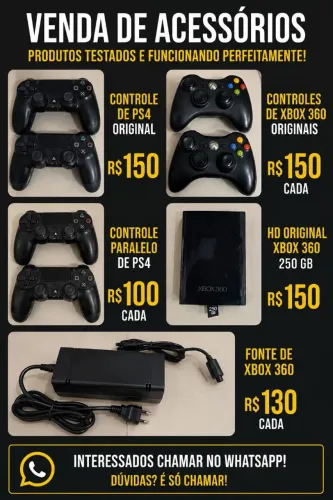 Jogos originais e controles,HDs,fontes
