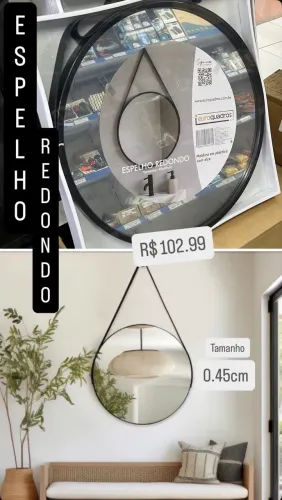 Espelho redondo com alça 0,45cm 