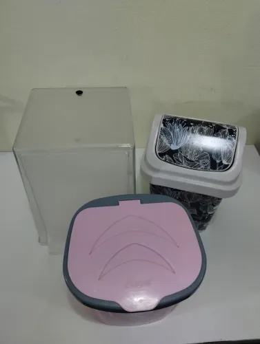 Kit 3 lixeiras para pia de cozinha e banheiro