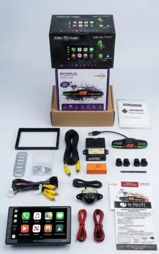 Kit central multimidia CarPlay Android, sensor de estacionamento e câmera de ré!!!