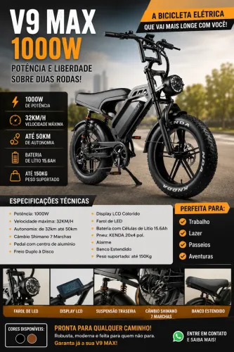 V9 MAX - BICICLETA ELÉTRICA 