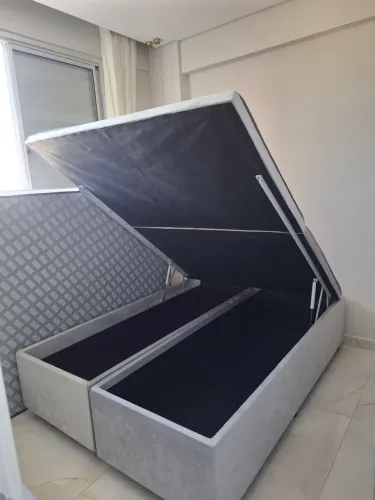 Cama Box Baú Casal Bipartida 1,38x1,88