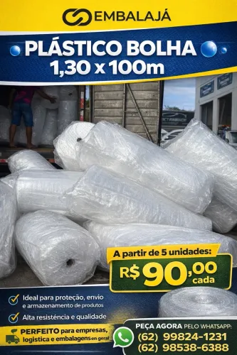 Plástico bolha 1.30x100mt 