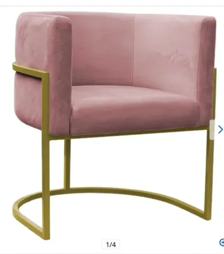 Poltrona Decorativa Carla - Base Dourada 