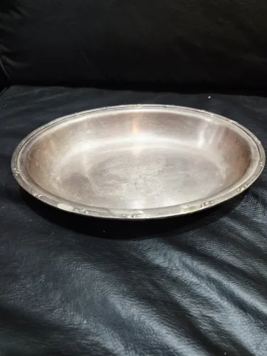 Travessa antiga prateada vintage silverplate 27cm decoração