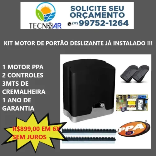 motor de portão eletronico ppa de correr já instalado em até 12x