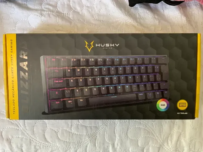 Teclado Mecânico Gamer Husky Blizzard, 60%, RGB, Switch Gateron Blue, ABNT2, Preto