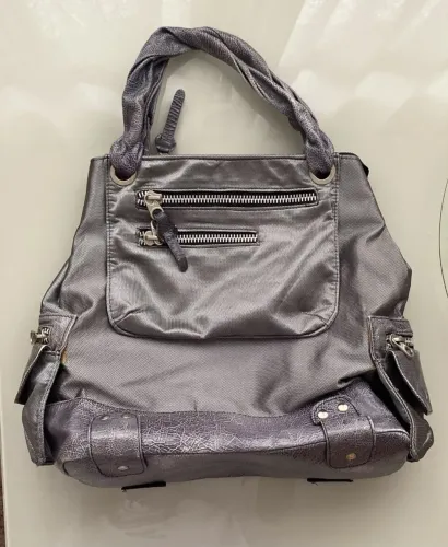 Bolsa grande feminina cinza